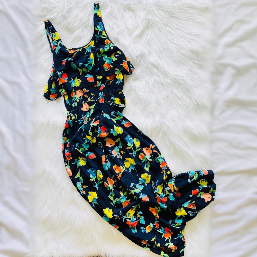 Merona Blue Floral Maxi Dress.